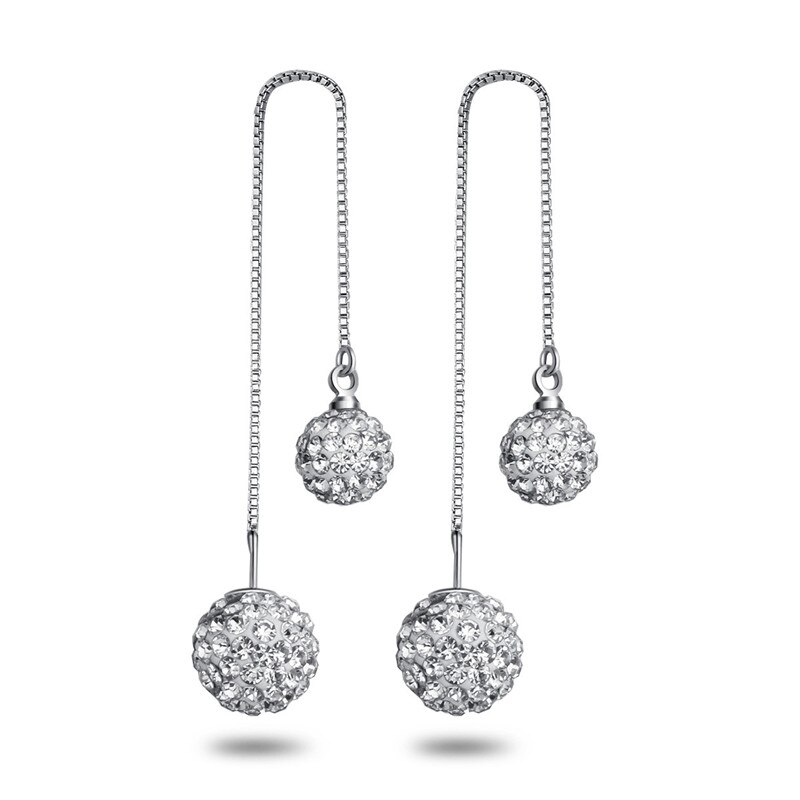 30% prata chapeado moda brilhante shambhala bola de cristal senhoras borlas brincos do parafuso prisioneiro jóias feminino anti alergia barato