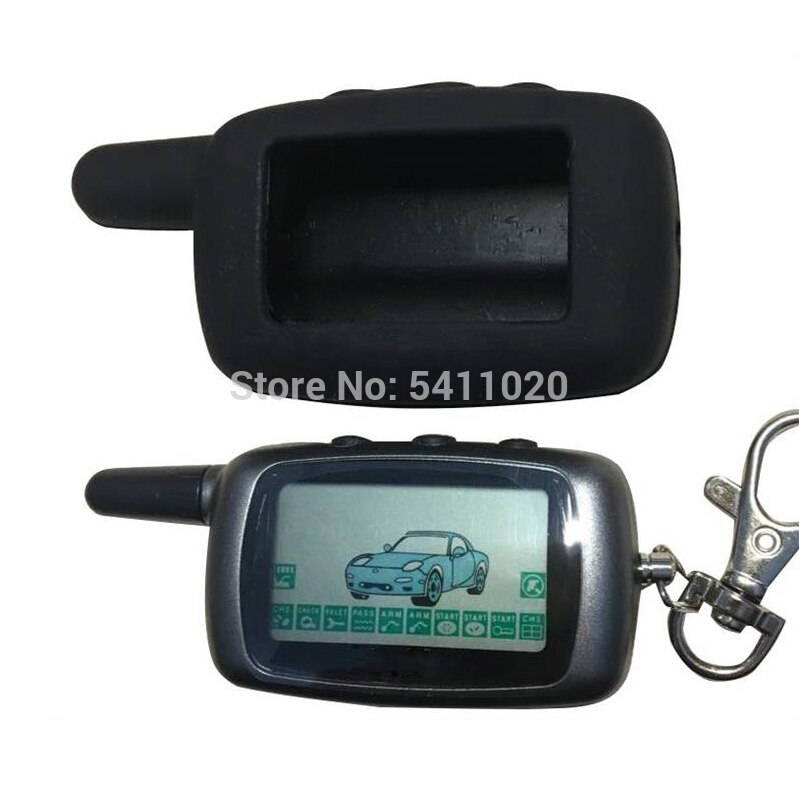 Russian A9 LCD Remote Control Keychain + Silicone Case for KGB FX 5 Two Way Car Alarm Anti-Theft KGB FX-5 FX5 Jaguar EZ-beta