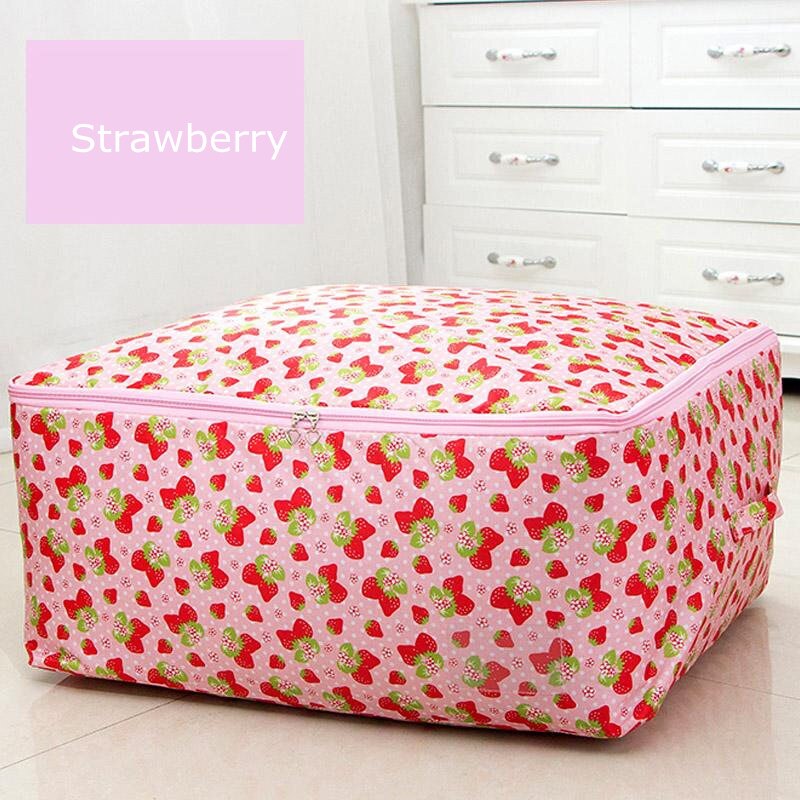 Halpa moderni pisteprintti vaatteiden säilytyspussi ml suurikokoinen oxford peittokaappi järjestäjä kontti organizador de armarios: Mansikka / L noin 70 x 50 x 30cm