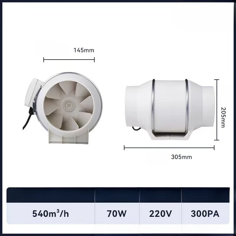 Duct round 3 inch 4 inch 5 inch 6 inch 8 inch exhaust ventilation fan kitchen household extractor fan bathroom exhaust fan: light yellow / AU