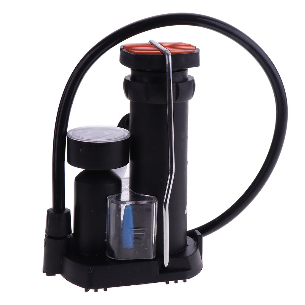 Lightweight Bike Foot Activated Pump W/ Pressure Gauge Mini Air Pump