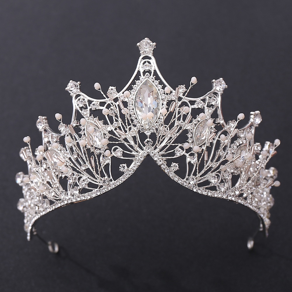 Topqueen HP334 Elegante Barokke Wedding Tiara 'S Kronen Voor Vrouwen Bruid Kristal Parels Koningin Kronen Bruids Hoofddeksel Prinses Haar