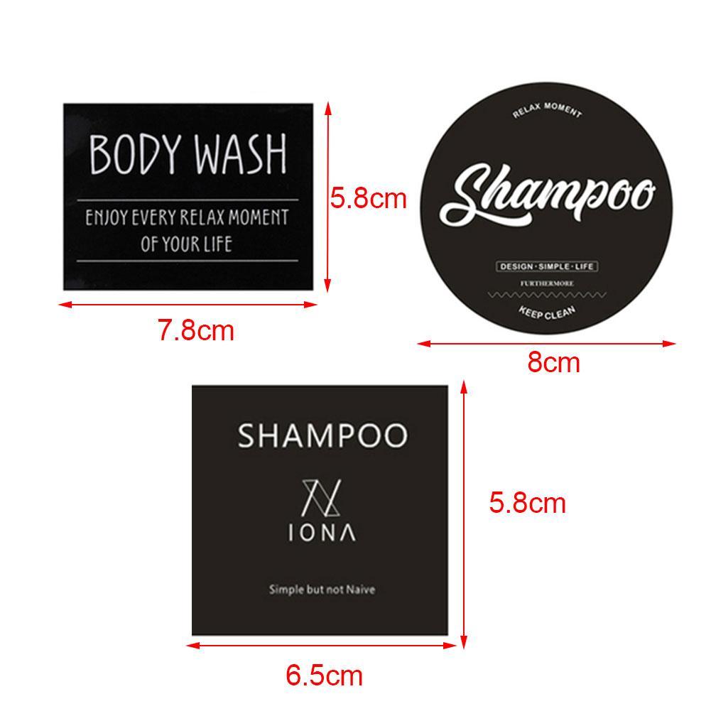 Waterproof Bottle Stickers Shampoo Conditioner Body Wash Shower Bottle Sticker Decal Shower Gel Label Removable Detergent Label