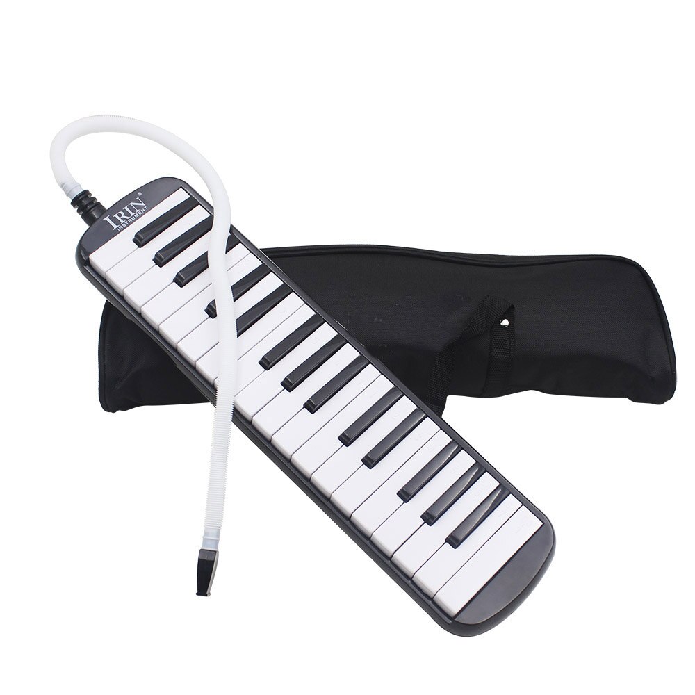 32 nøgler melodica klaver keyboard melodica 5 farver musikinstrument til musikelskere begyndere med bærepose: Sort