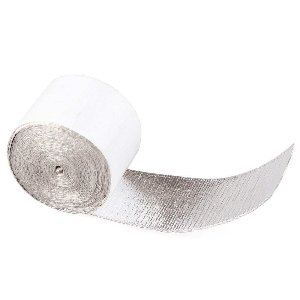 Silver 1 Roll of Insulation Tape 6*Ties Exhaust Insulation Thermal Heat Wrap Tape