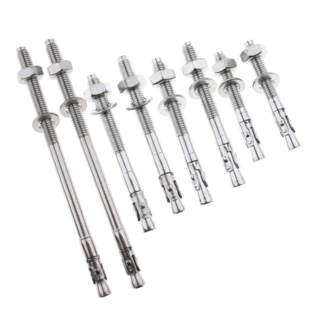 2pcs M10 Stainless Steel Expansion Bolts Sleeve Anchoring Climbing Arborist