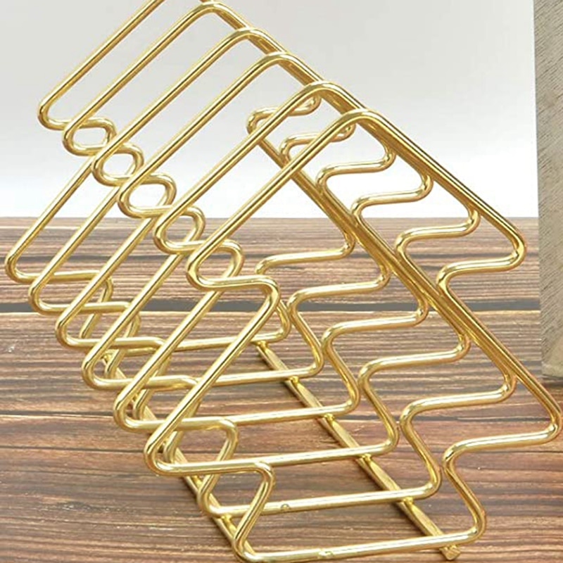 Bestand Sorter Organizer 5 Sectie Ijzerdraad Boek Eindigt Tijdschrift Stand Opslag Mail, Papier, Document, map, Office (Goud)