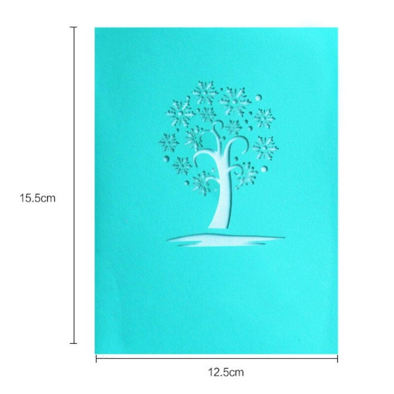 Snowflake 3D pop-up Christmas card cards invitation envelope