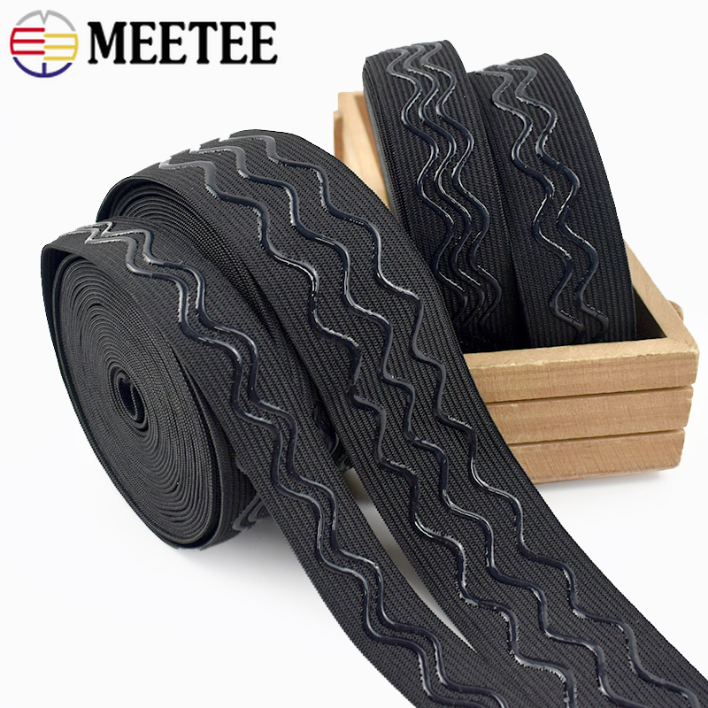 Bandas elásticas de silicona de 2/5/10M, 20-40mm, cinta elástica antideslizante, cinturón de costura, ropa deportiva, banda de goma, accesorios para ropa de Yoga