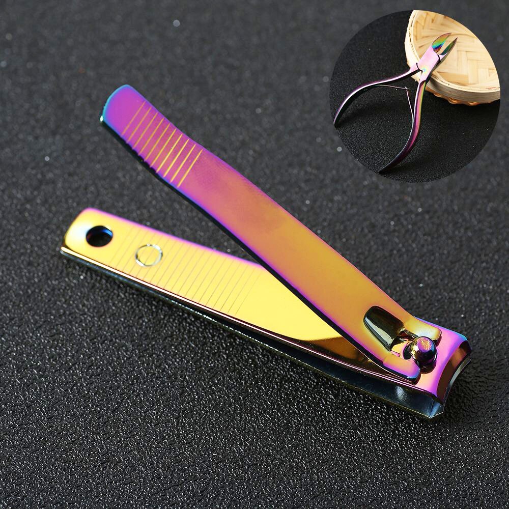 1 stk regnbue-negler i rustfritt stål nipper cuticle clipper død hudfjerner saks manikyr pedikyr nail art pleieverktøy