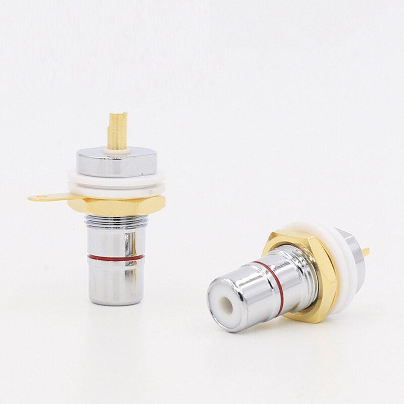 RCA Socket RCA female Panel Mount plug Rhodium Plated Audio Terminal RCA Panel Mount Chassis