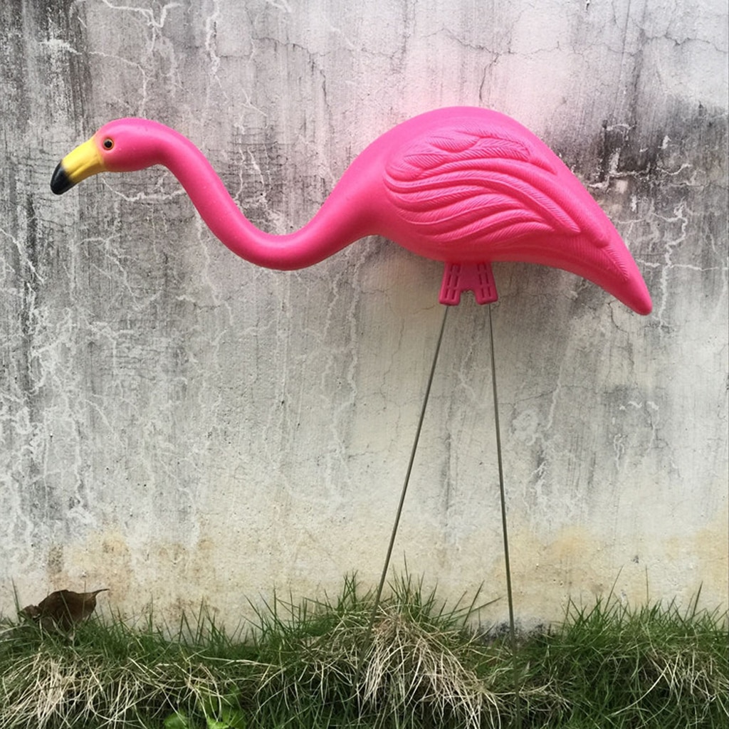 Flamenco rosa jardín 3 tipos de césped plástico realista balcón decoración adornos animales realistas decoración de la boda