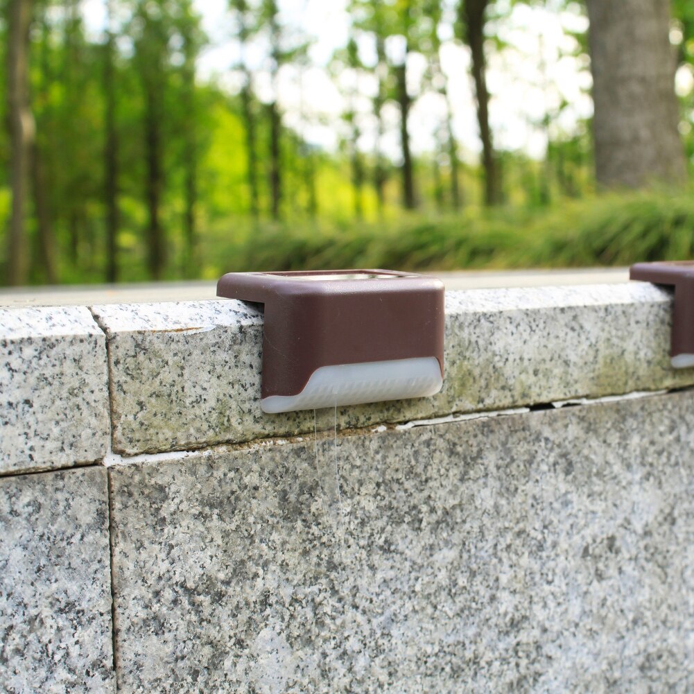 4x Waterproof Stair Light Wall Embedded Lighting Step Footlights Pathway Stairs Fence Lamps Outdoor LED Solar Underground Lamp