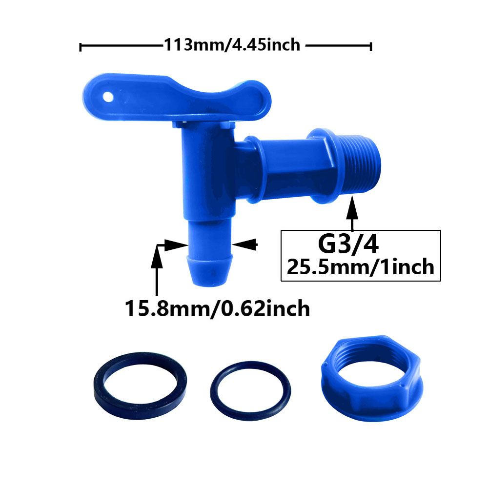 IBC Tank Tap Adapter S60 x 15mm 5/8 "Slangpilaar Sluit Kraan Legering Tank 1000 Liter IBC Tank Klep fitting: Light Grey