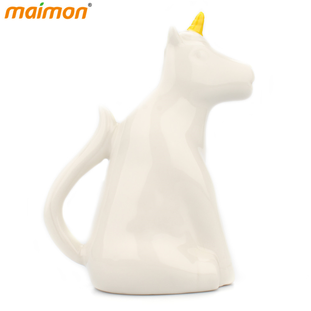 Cute Unicorn Children Water Pitcher Handmade Ceramic Pitcher of Water Kids Drinking Water Jug Mini Kettle Juice Dispensers