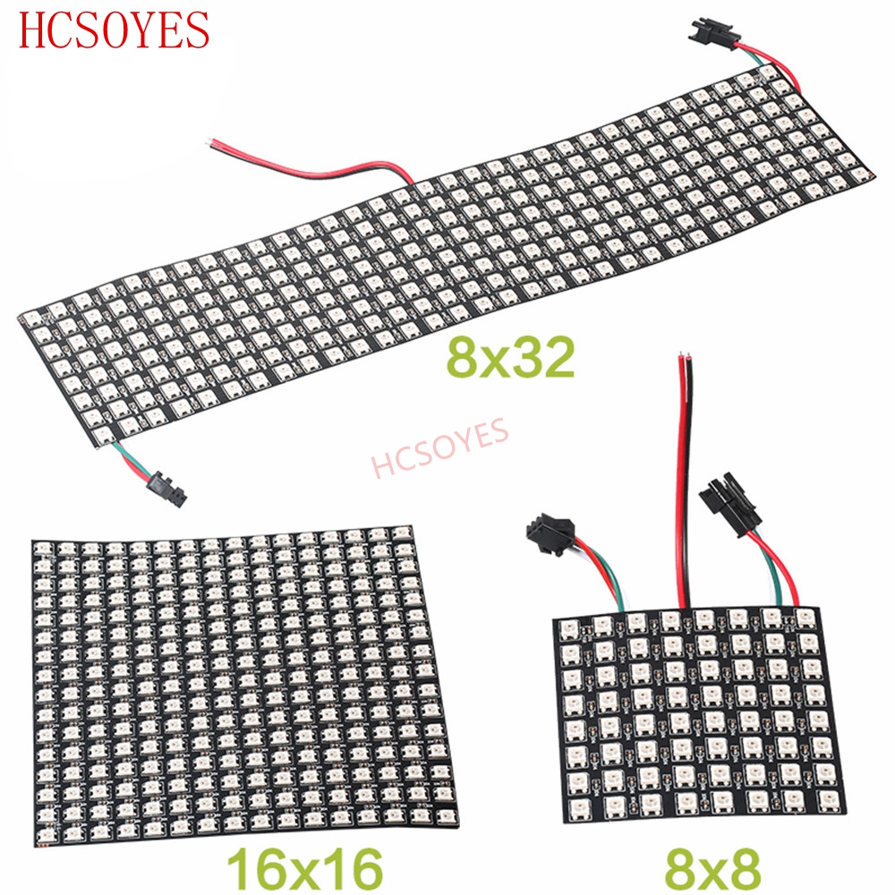 16x16 8x32 8x8 led Pixels WS2812B Digital Flexible LED Panel Individually addressable Full Dream Color DC5V