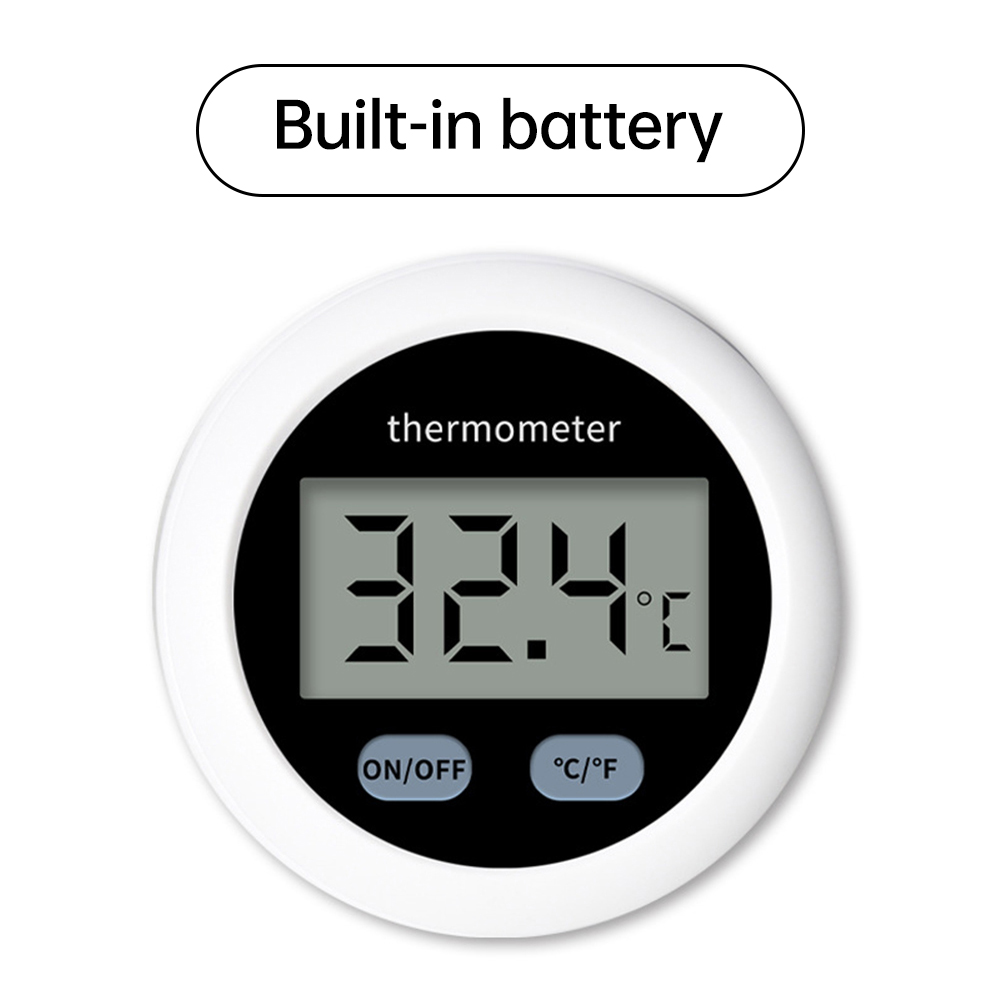 Termómetro Digital LCD, Mini termómetro redondo de temperatura, Sensor, Monitor para acuario, pecera, 50 ~ + 110 ℃: Naranja