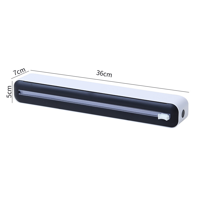 Dispensador magnético de Film para alimentos, caja de almacenamiento con cortador, papel de aluminio, cortador de Film elástico, accesorios de cocina, novedad: Gris claro