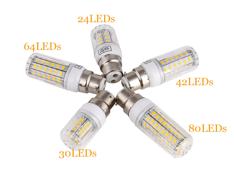 B22 bayoneta LED luces de maíz SMD 5730 bombillas de ahorro de energía 7W 12W 15W 20W 25W Leds lámpara Bombillas luz Lampada ampolla iluminación