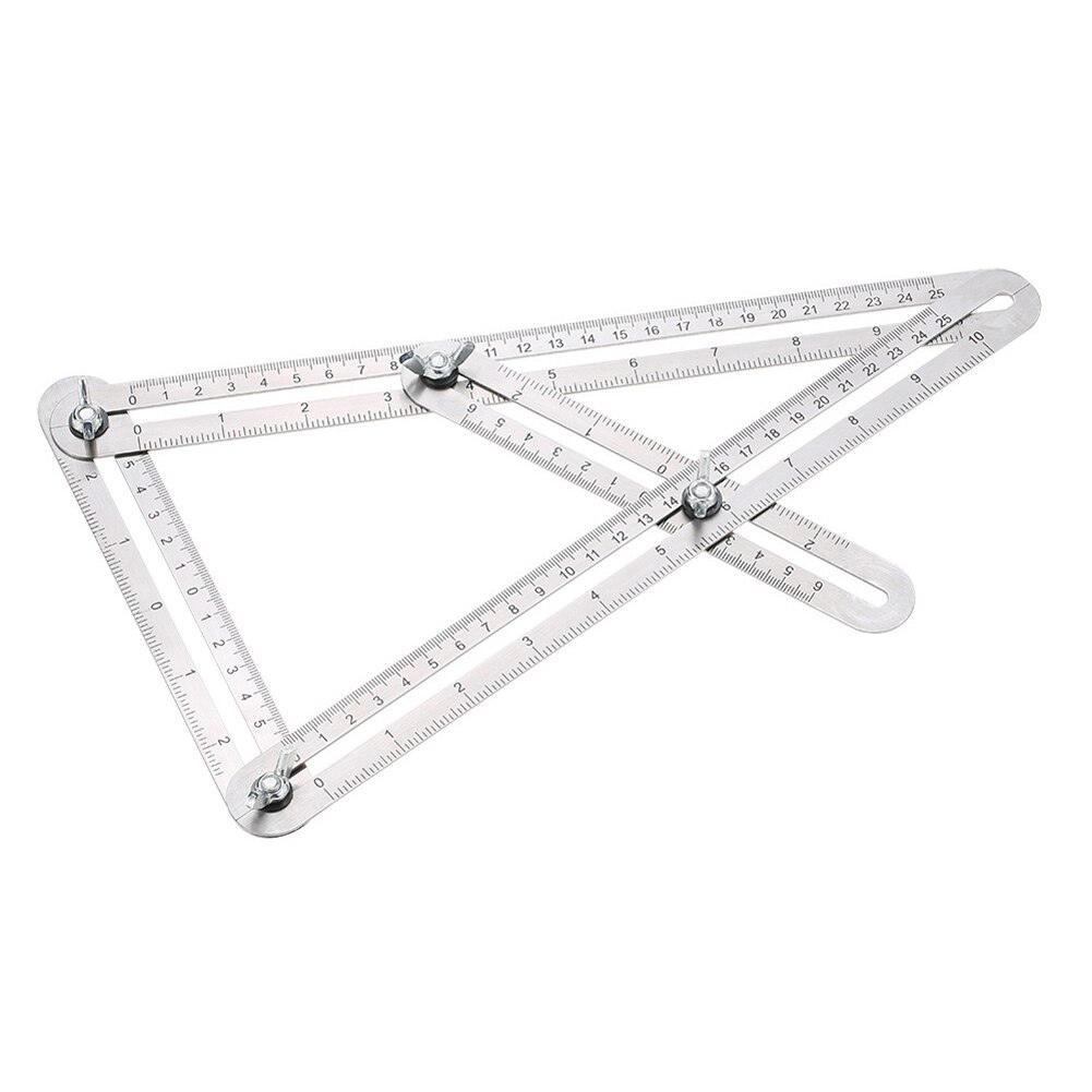 Four Fold Ruler Measuring Tool Stainless Steel Folding Multifunctional Ruler Any Angle Ruler Universal Protractor for Woodwork