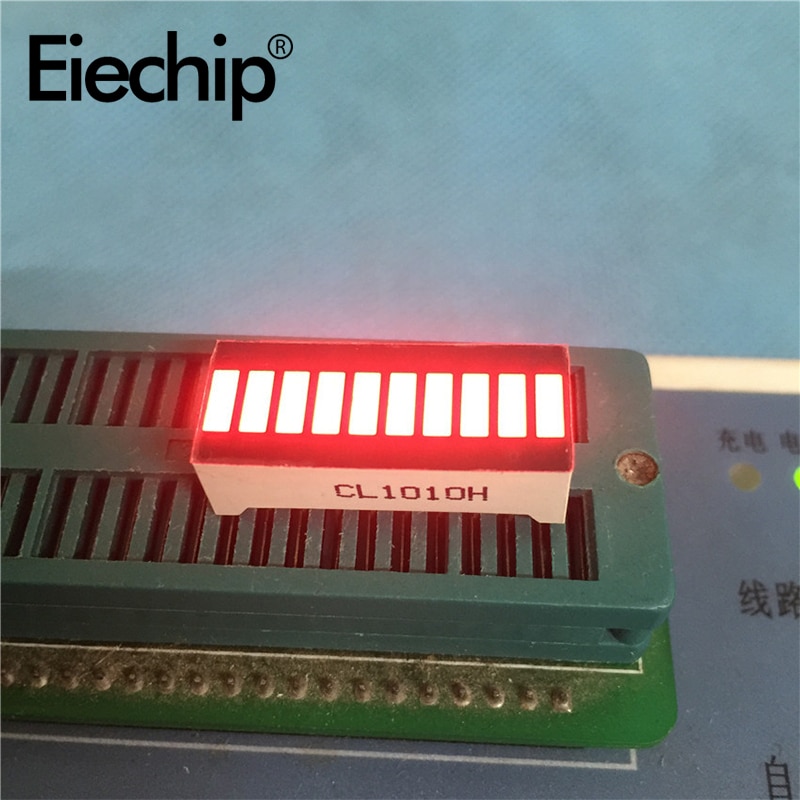5pcs CL1010H super bright red light bar LED display 10-segment LED light bar 10-segment digital tube light 25x10mm
