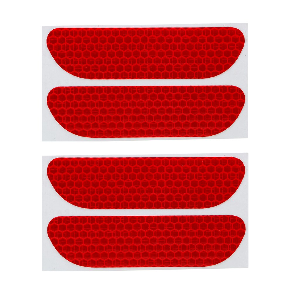 Yosolo 4 stuks/set reflecterende stickers voor auto's waarschuwingstape reflecterende strips autodeur wiel wenkbrauw sticker sticker veiligheidsmarkering: Rood
