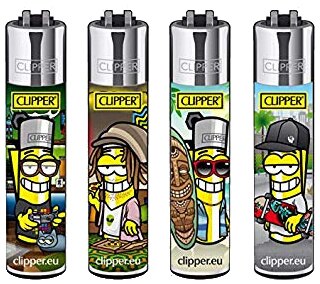 Clipper Coleciones Caricatura, Elige la Colecion de 4 Mecheros: 4 x Clipperman