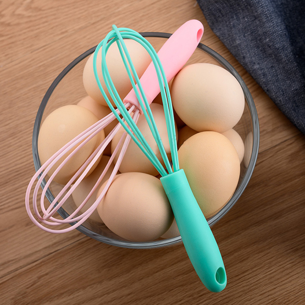 Batidor de silicona para batir, batidor de huevos antideslizante, fácil de limpiar, Espumador de leche, utensilio de cocina, herramienta para batir huevos