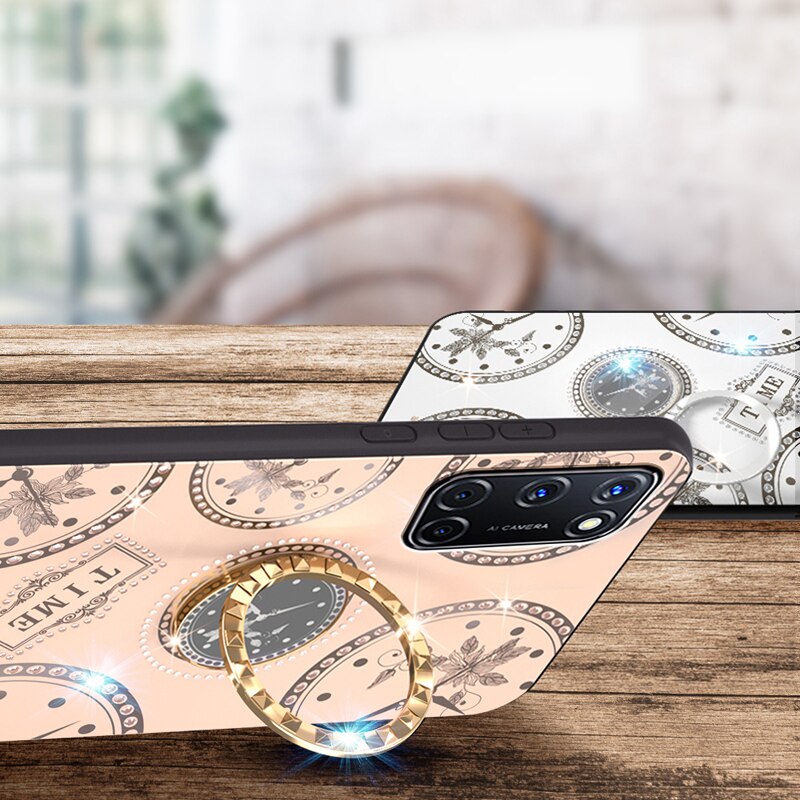 Scintillio Del Diamante Cassa Del Telefono Per OPPO A52 A72 A92 A92S Strass Orologio Del Basamento Per OPPO A52 A72 A92 A92S Posteriore copertura