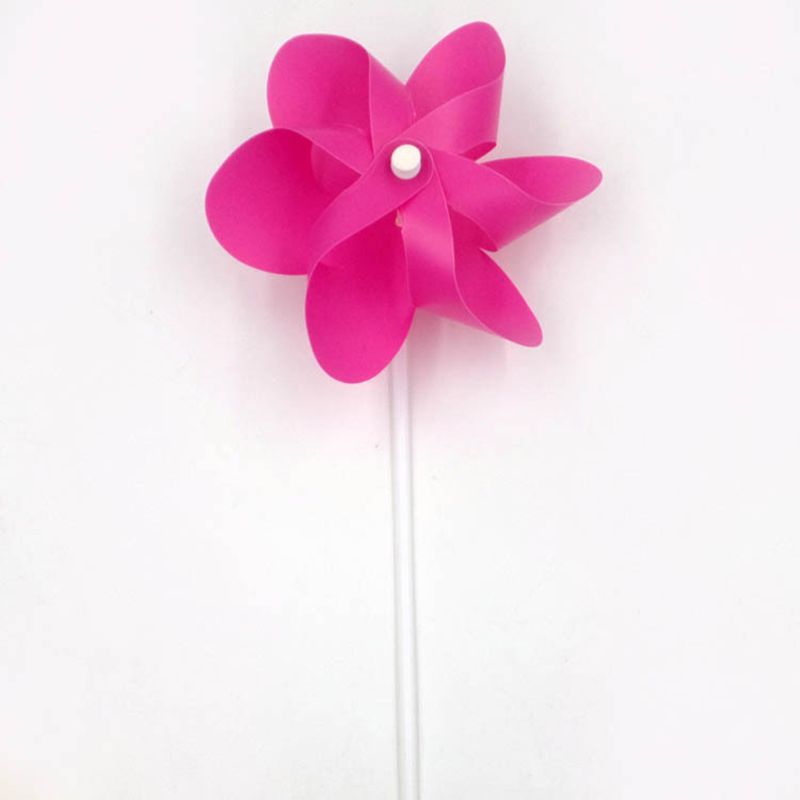 10 pièces Six feuilles couleur unie petit moulin à vent décoration carré en plein air coloré en plastique enfants jouets
