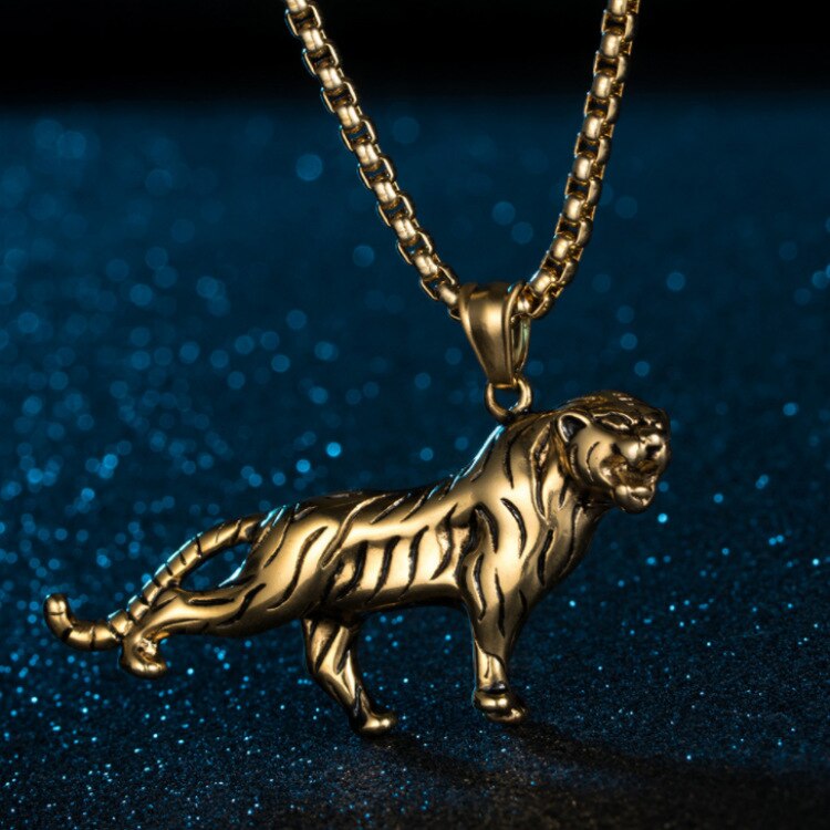 Persönlichkeit Dominierenden Tiger Anhänger Halskette Motorrad Party Punk Biker Tier Halskette Männlich Halskette Schmuck Zubehör