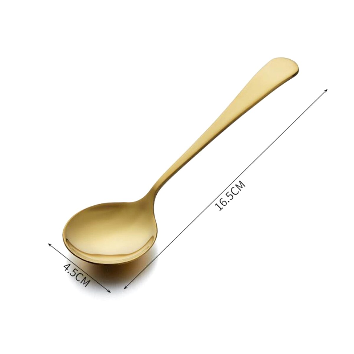 Large Soup Spoon, Stainless Steel Round Head Table Spoon Dinner Serving Accessories for Home Kitchen: Gold