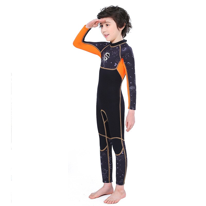 Kids Wetsuit Neoprene 3mm Thick Long Sleeve One Piece UV Protection Sun Protection Sunsuit Wetsuit for Girls Boys Back Zip: 1905A / XXL