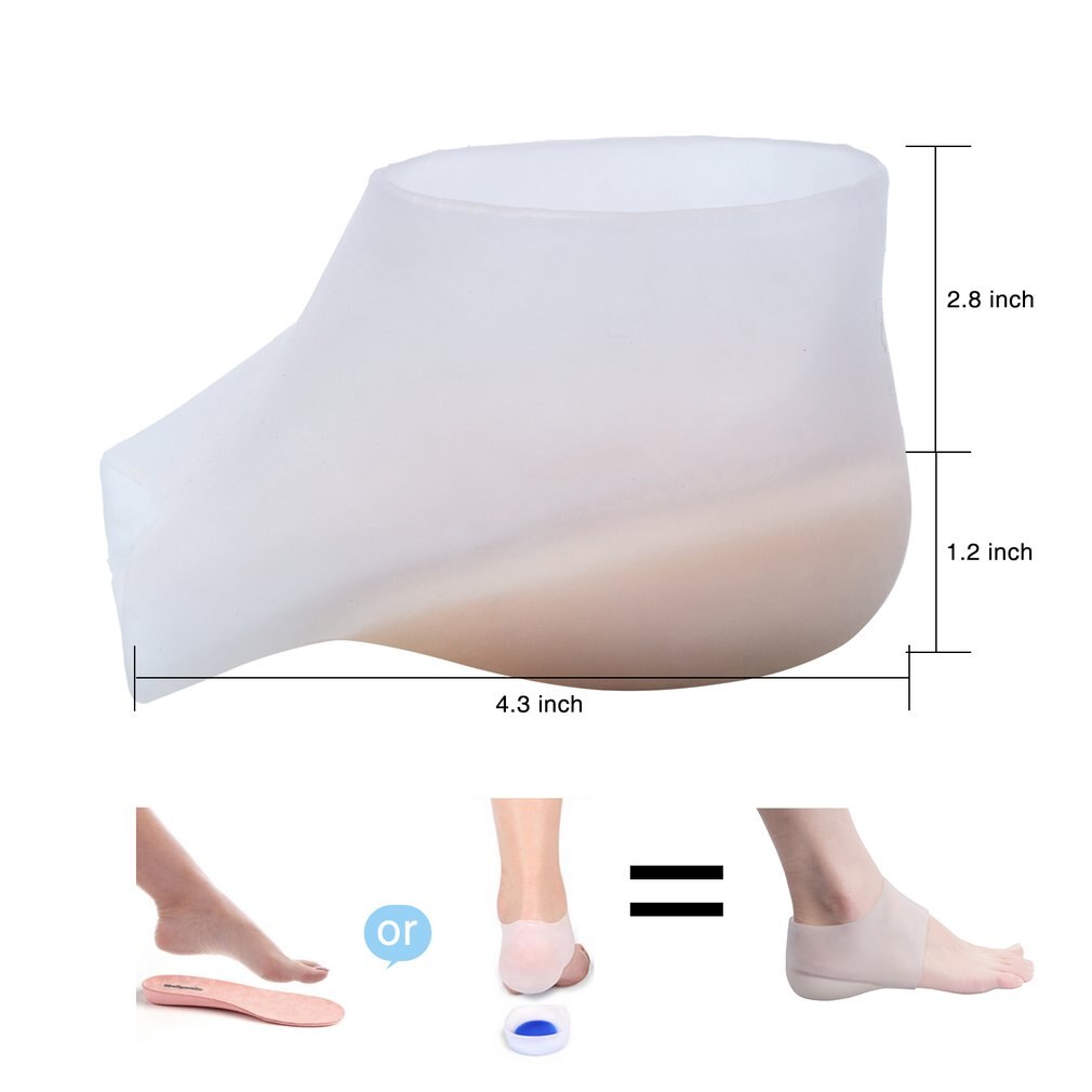Voet Hak Protector Verhogen Siliconen Half Binnenzool Insert Onzichtbare Verhooging Pad Anti-Crack Unisex Voetverzorging