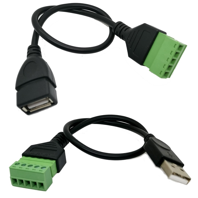 Usb 2.0 hun b micro usb mini usb type-c han  to 5 ben hun bolt skruestik med skærmterminal stik adapter kabel 1ft