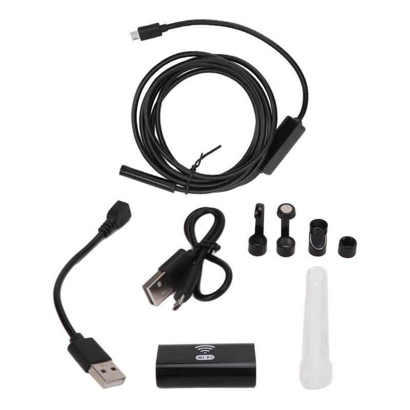 Wifi Inspection Camera Complete Kits Long Standby Adjustable Brightness Industrial Endoscope for Auto Repair: 2M