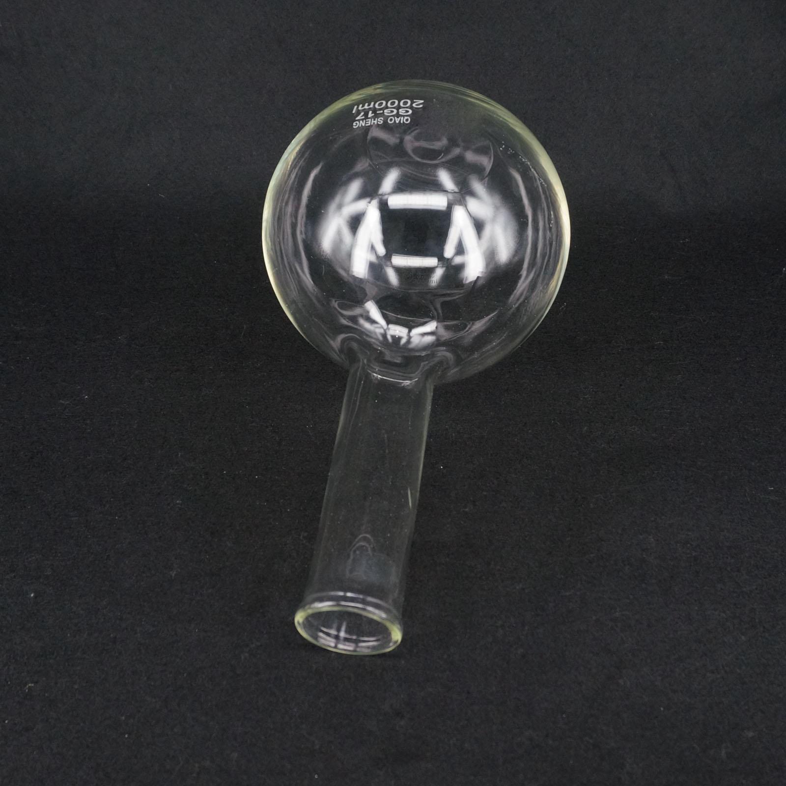 2000Ml Enkele Lange Hals Platte Kolf Thermostabiliteit Voor Laboratorium