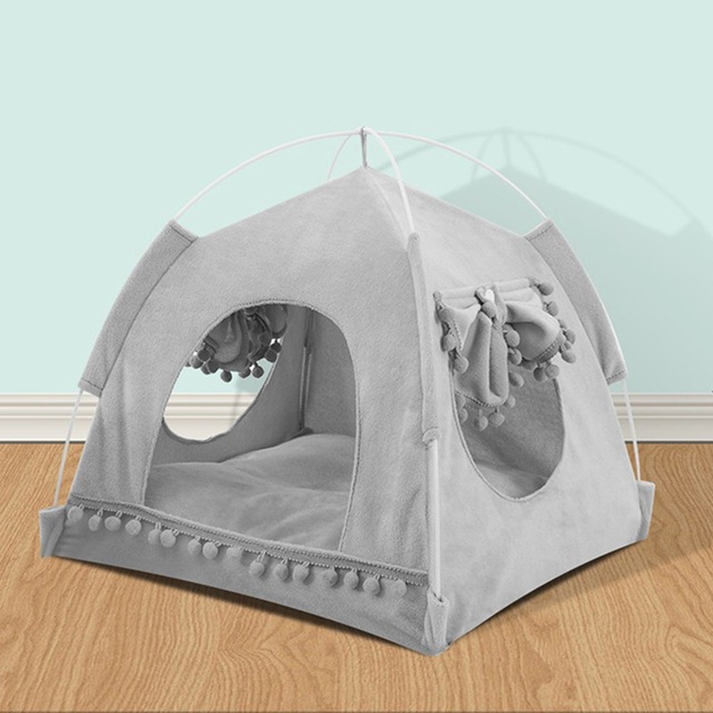 Atmungsaktive Katze Hund Katze Zelt Zwinger Faltbare Universal- drinnen Tipi Haustier Haus Atmungsaktive Welpen Zelt Bett Hund Liefert: L / verrotten