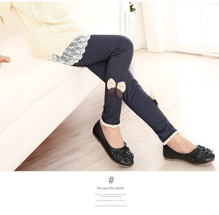 Warme Winter Kinderen meisjes Jean Broek Kinderen fluwelen Broek kinderen Meisje Leggings Boog Kindje Broek Potlood Broek Meisjes Icing Broek