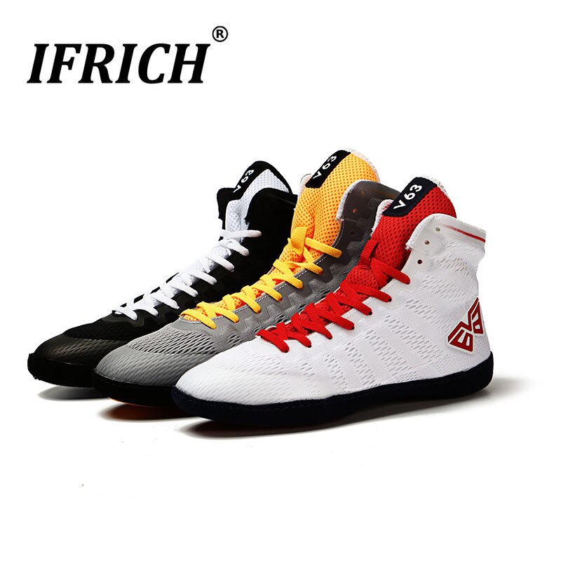 Men Boxing Shoes Super Lightweit Breathable Wrestling Boots Male Wihte Black White Shoes for Boxing Sneakers Sport Trainers