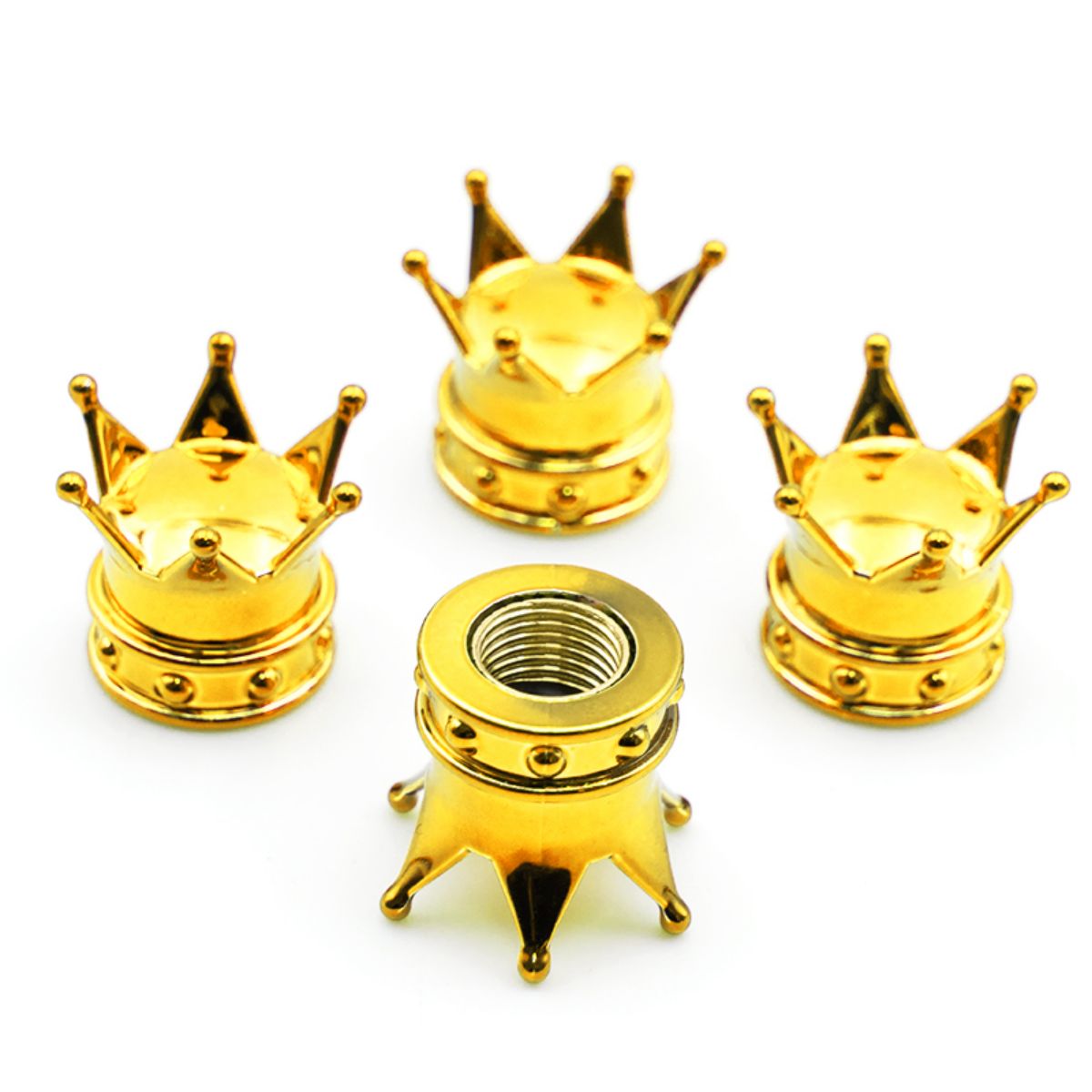 Crown Styling Car Tire Valve Cap Air Valve Stem Dustproof Bike Dustproof Cover Tyre Rim Stem Dust Caps Tire Decor Accessories: Dark Grey