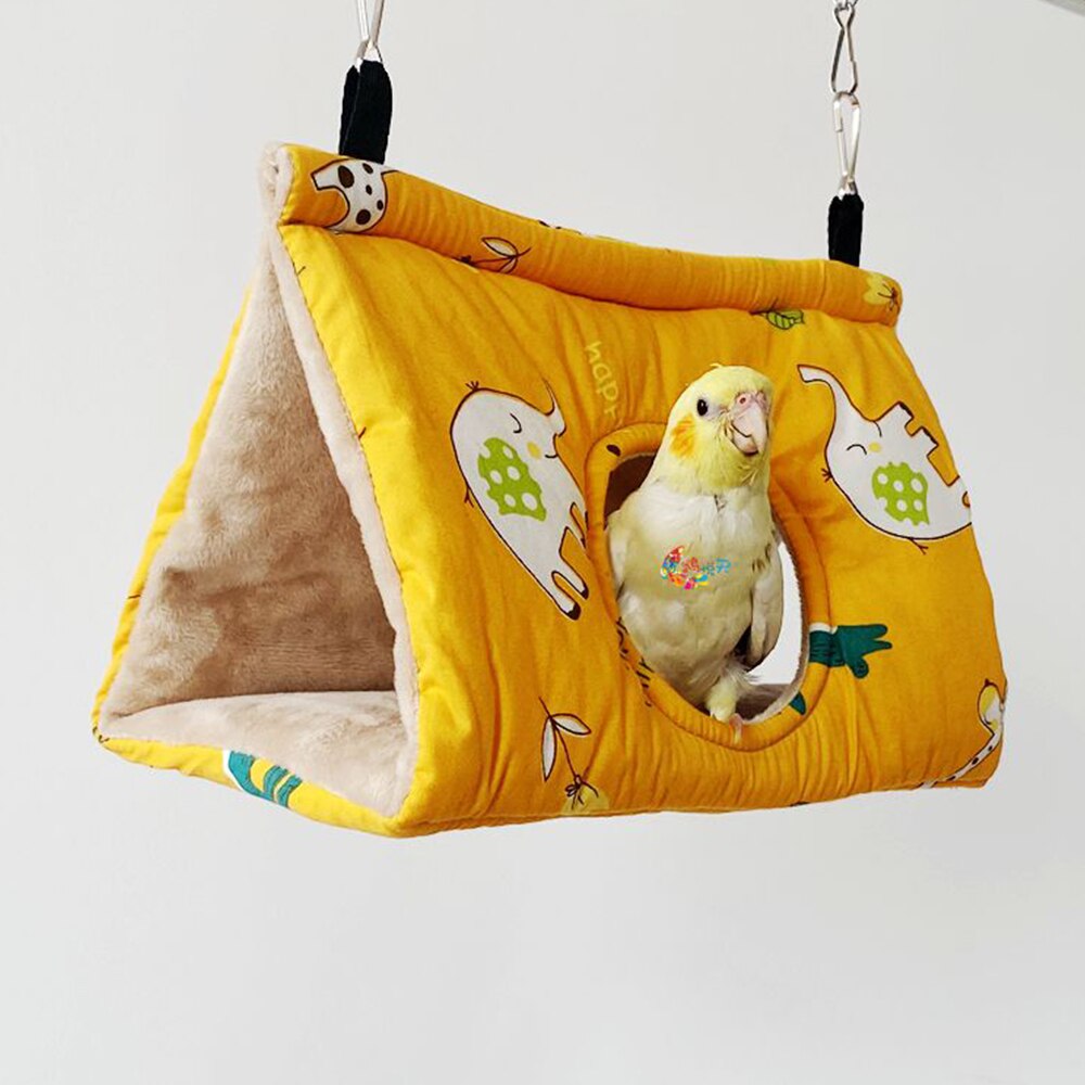 Plush Bird Hanging Cave Cage Parrot Nest Hammock Hanging Cage Warm Winter Birds Cage Bed Toys Hamster House