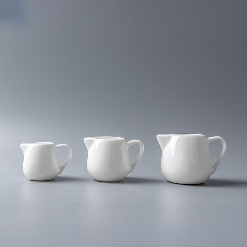 Zuiver Wit Kleine Melk Cup Cafe Mini Melk Tank Melk Pot Honing Melk Kopje Koffie Melkkan Keramische Mini Melk pot Koffie Accessoires