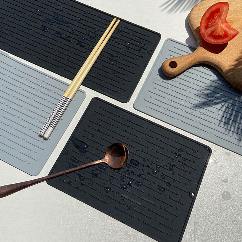 Duurzaam Siliconen Gerechten Protector Sink Mat Tafel Keuken Thuis Anti Slip Drogen Gerechten Afvoer Mat Hittebestendige Aanrecht Mat