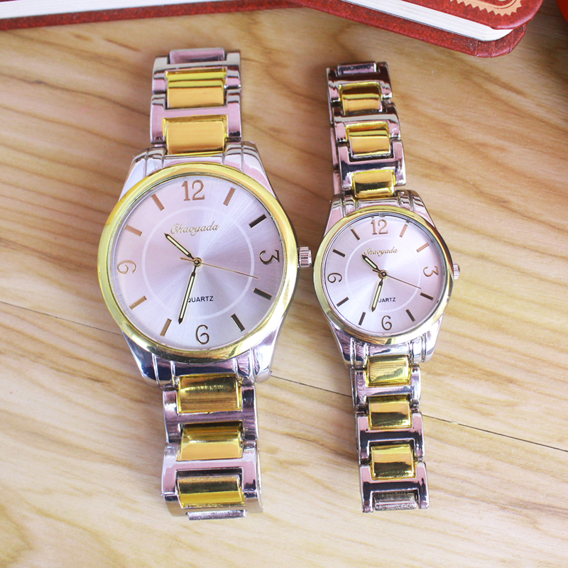 2022 Vrouwen Mannen Koppels Liefhebbers Rvs Quartz Horloges Goud Gecontracteerd Business Jurk Luxe Water Proof Horloges