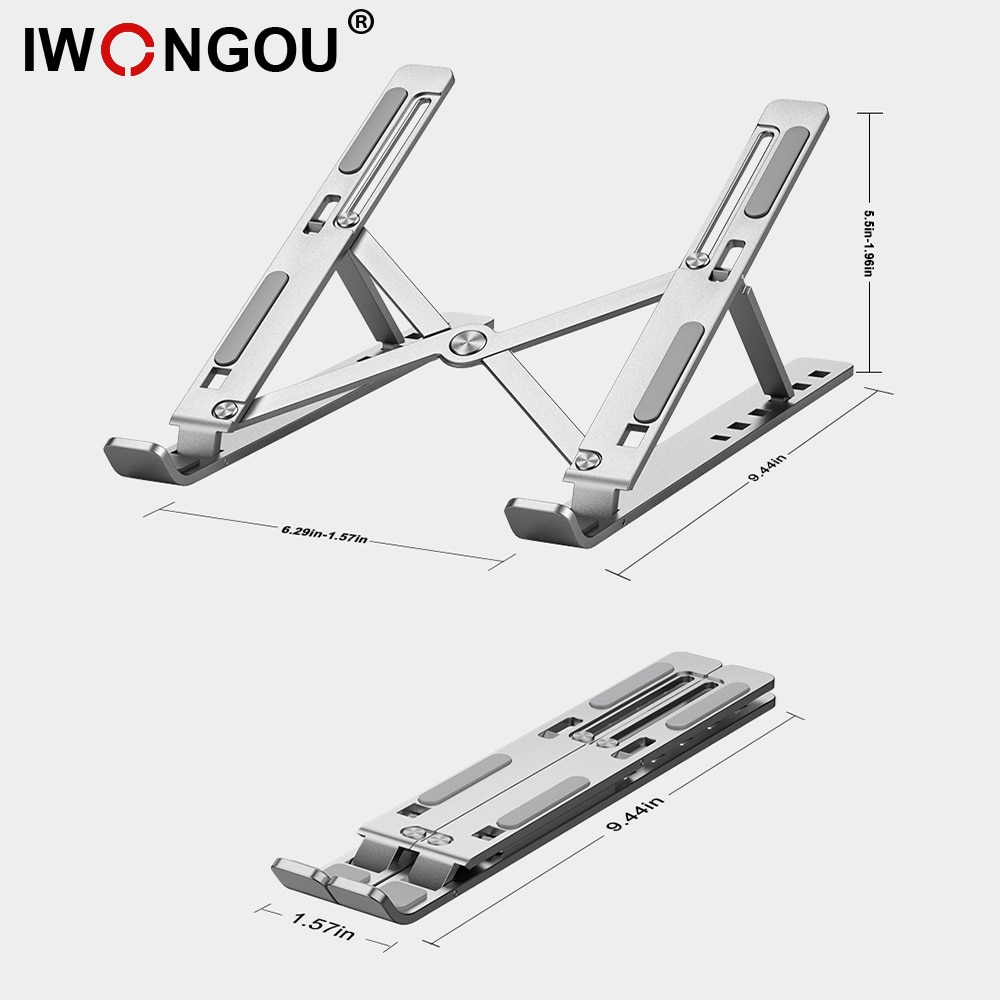 Iwongou support laptop aluminium adjustable notebook support base holder laptop base stand for bed working from home