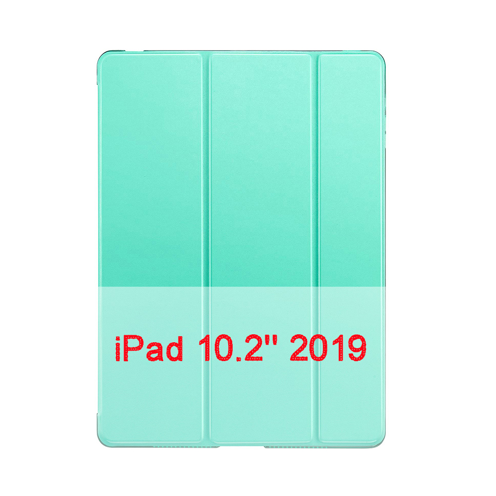 QIJUN Case For Apple iPad 10.2 iPad 7 7th Generation A2200 A2198 A2232 A2197 Funda PC Back Leather Smart Cover Auto Sleep: Mint
