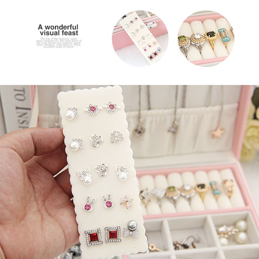 Exquisite Jewelry Box Women Leather Packaging Necklace Rings Earrings Bracelet Storage Organizer Display Boxes Case