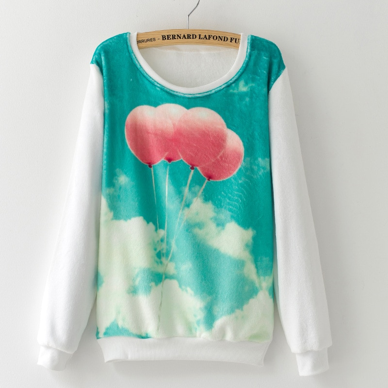 Hiver Harajuku femmes pull éléphant chien impression numérique hauts femme rouge à lèvres flanelle pulls femme dame pulls: XAM31I
