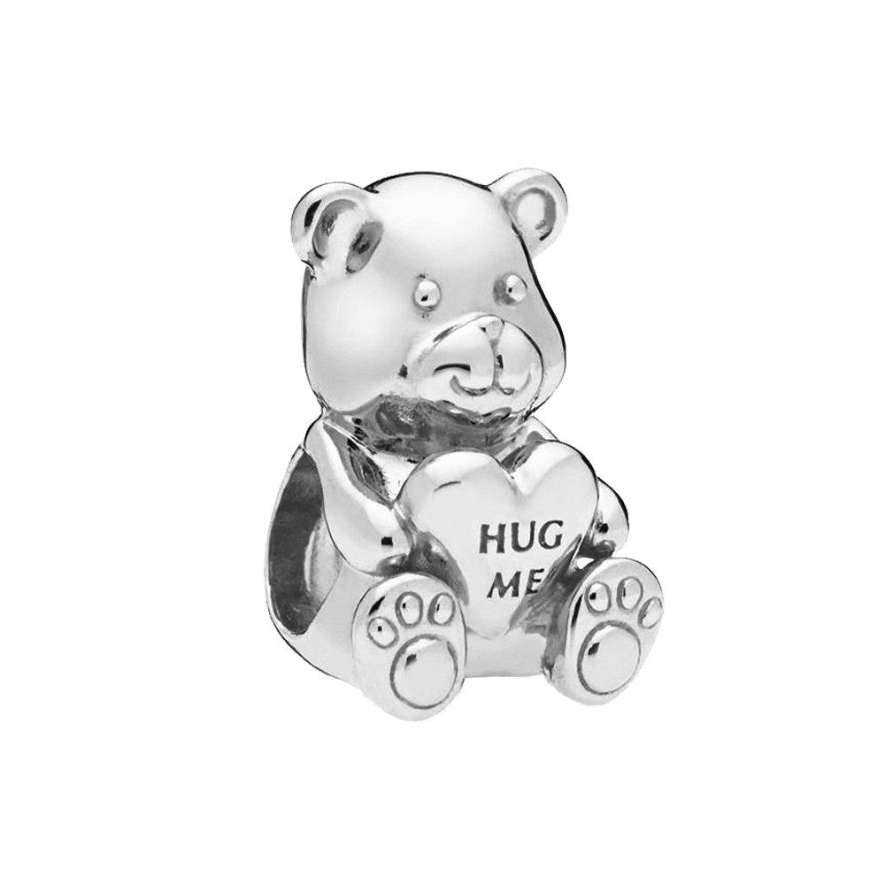 Bijoux à breloques pour femmes, petit ours, code d&#39;acquisition de la communication